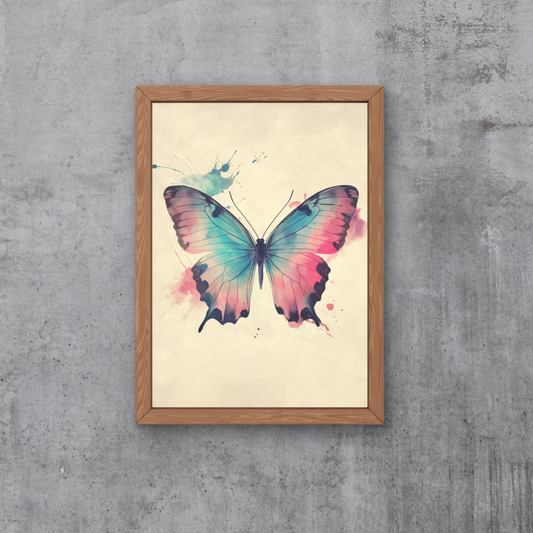 Colorful Butterfly Wall Art, Digital Print, Watercolor-Inspired Art, Nature Decor, Modern Home Decor, Digital Download, Large Wall Art