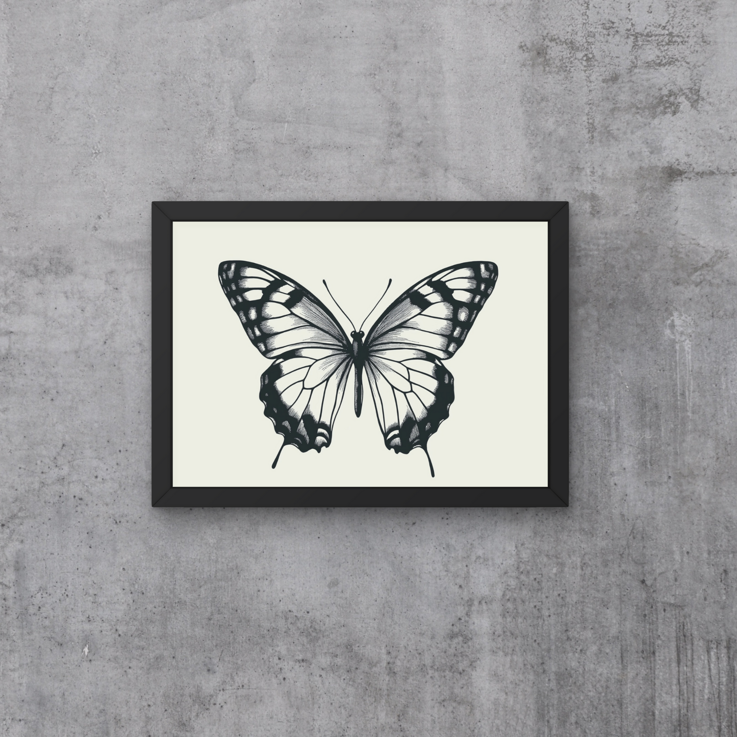 Black and White Butterfly Art, Digital Print, Minimalist Wall Art, Nature Illustration, Modern Decor, Digital Download, Large Wall Art