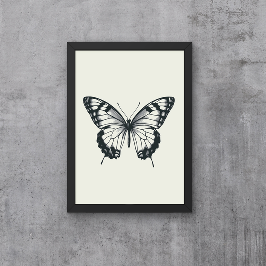 Black and White Butterfly Art, Digital Print, Minimalist Wall Art, Nature Illustration, Modern Decor, Digital Download, Large Wall Art