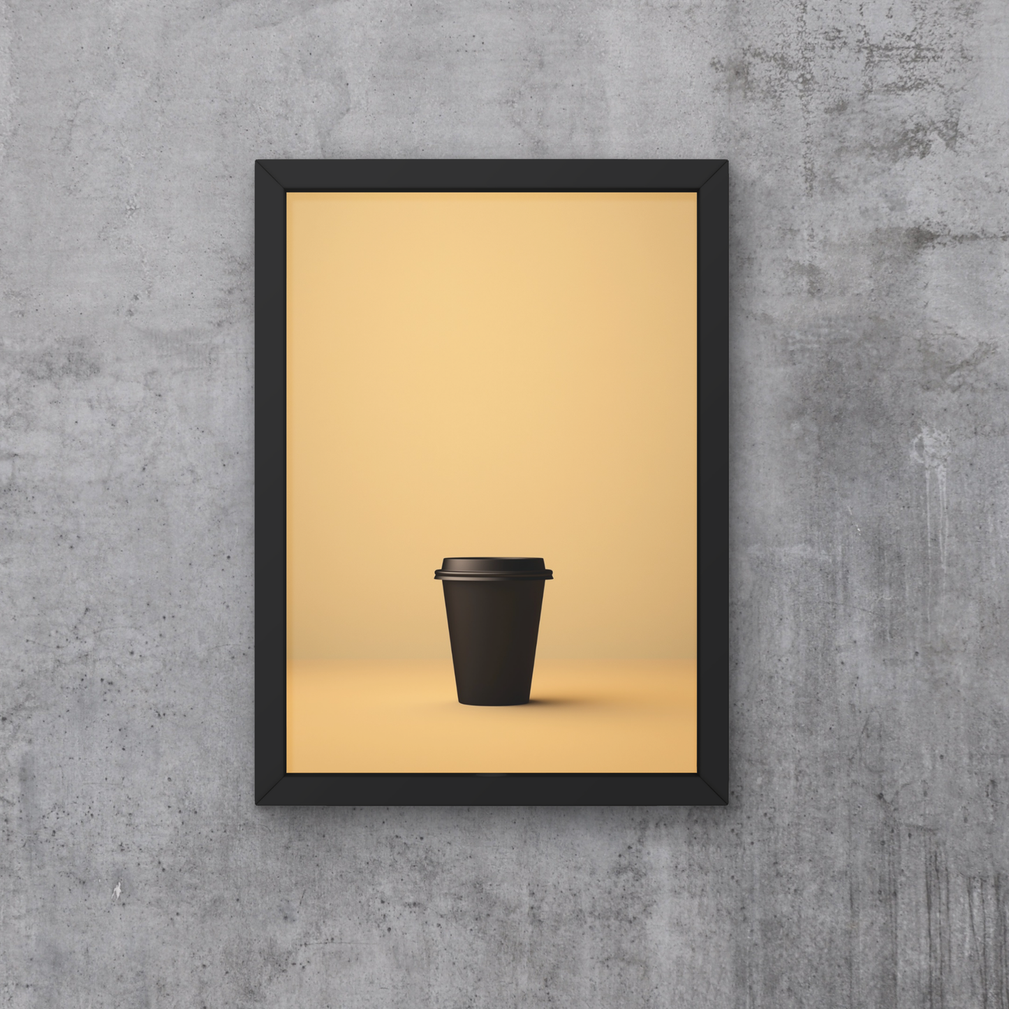 Minimalist Coffee Cup Art, Digital Print, Modern Kitchen Decor, Warm Neutral Wall Art, Digital Download, Large Wall Art