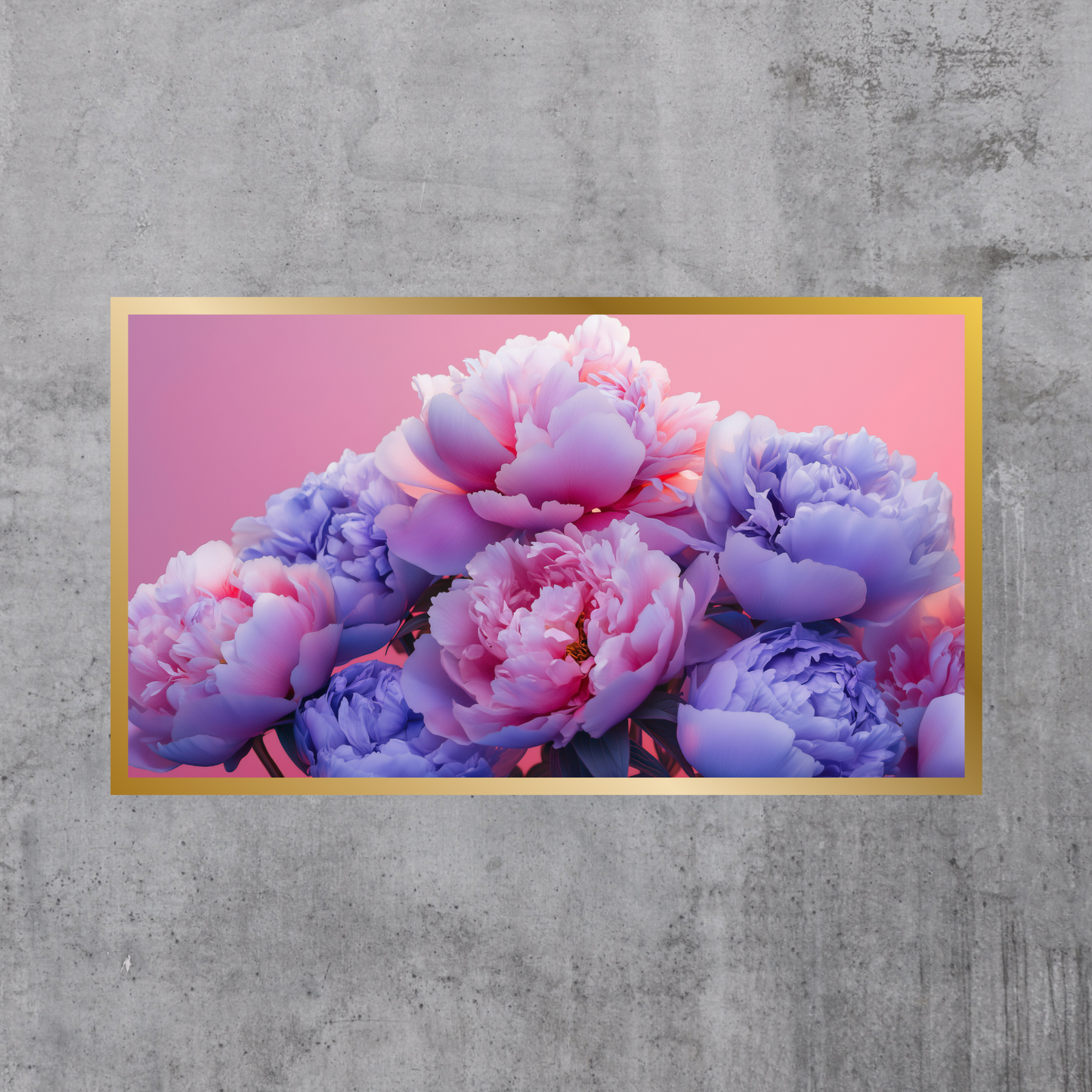 Vibrant Peony Bouquet Art, Digital Print, Floral Wall Decor, Pink and Purple Bloom Artwork, Romantic Digital Download, Large Wall Art