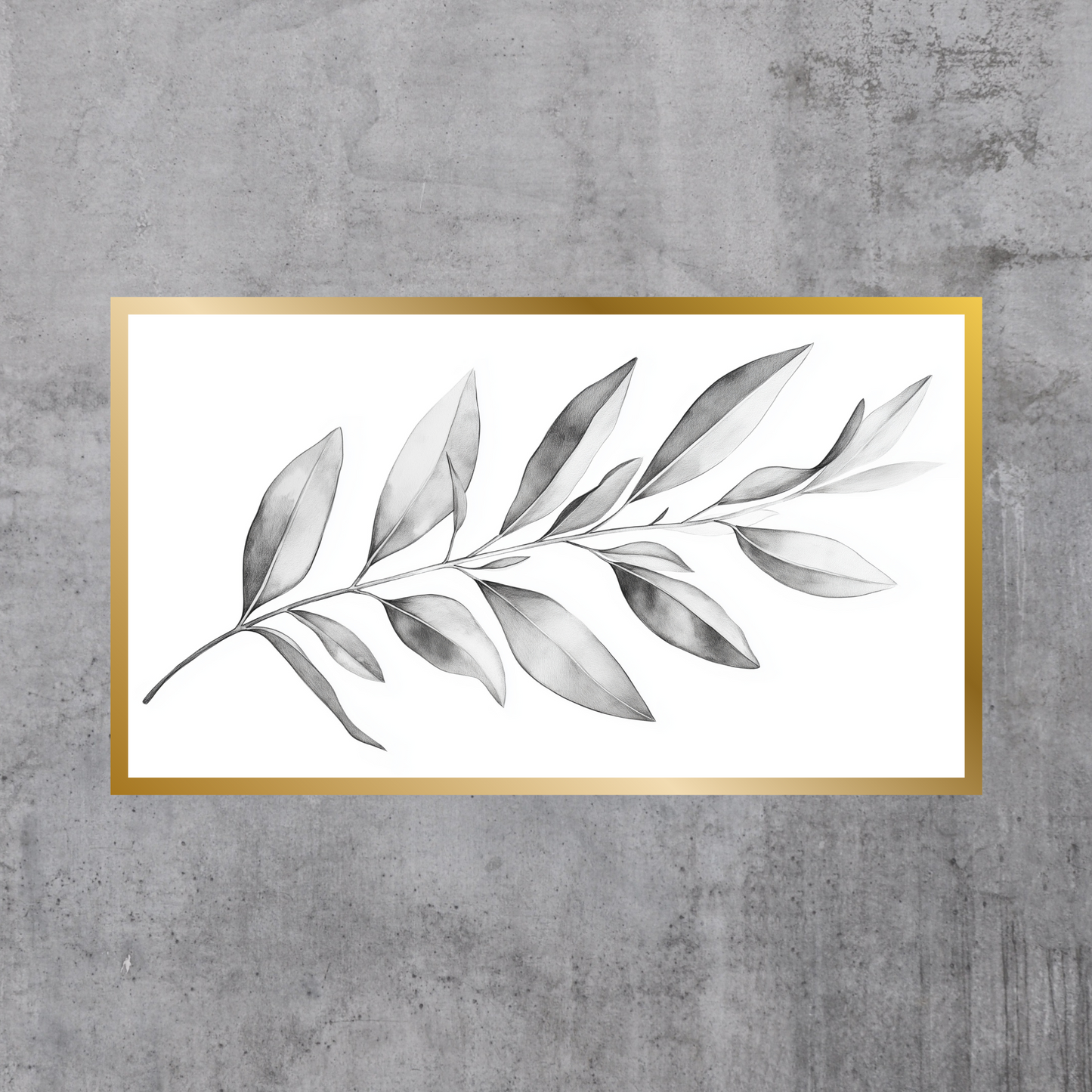 Minimalist Olive Leaf Art, Digital Print, Botanical Wall Decor, Black and White Nature Art, Elegant Artwork, Digital Download, Large Wall Art