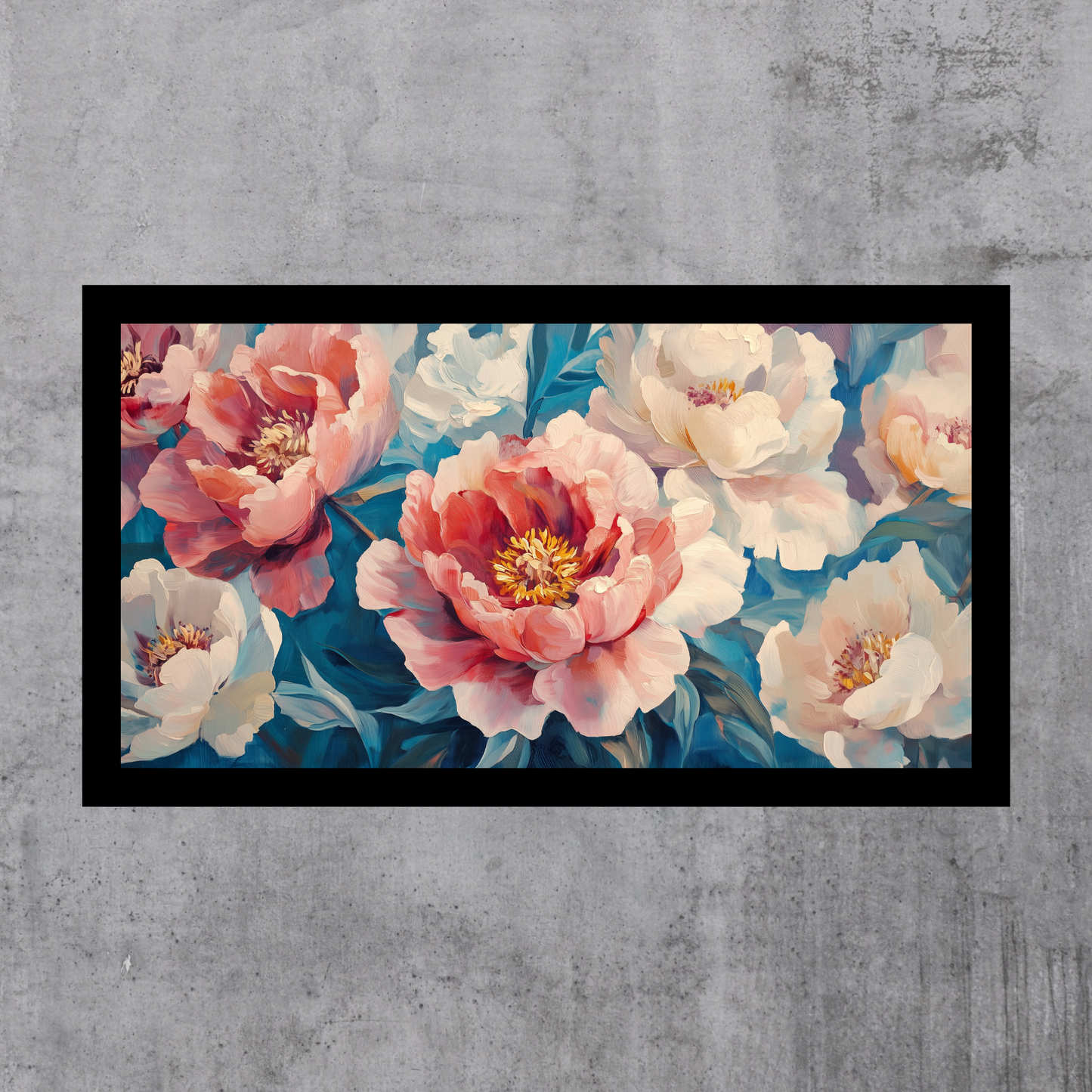 Elegant Peony Bloom Art, Digital Print, Floral Wall Decor, Hand-Painted Style Artwork, Romantic Digital Download, Large Wall Art