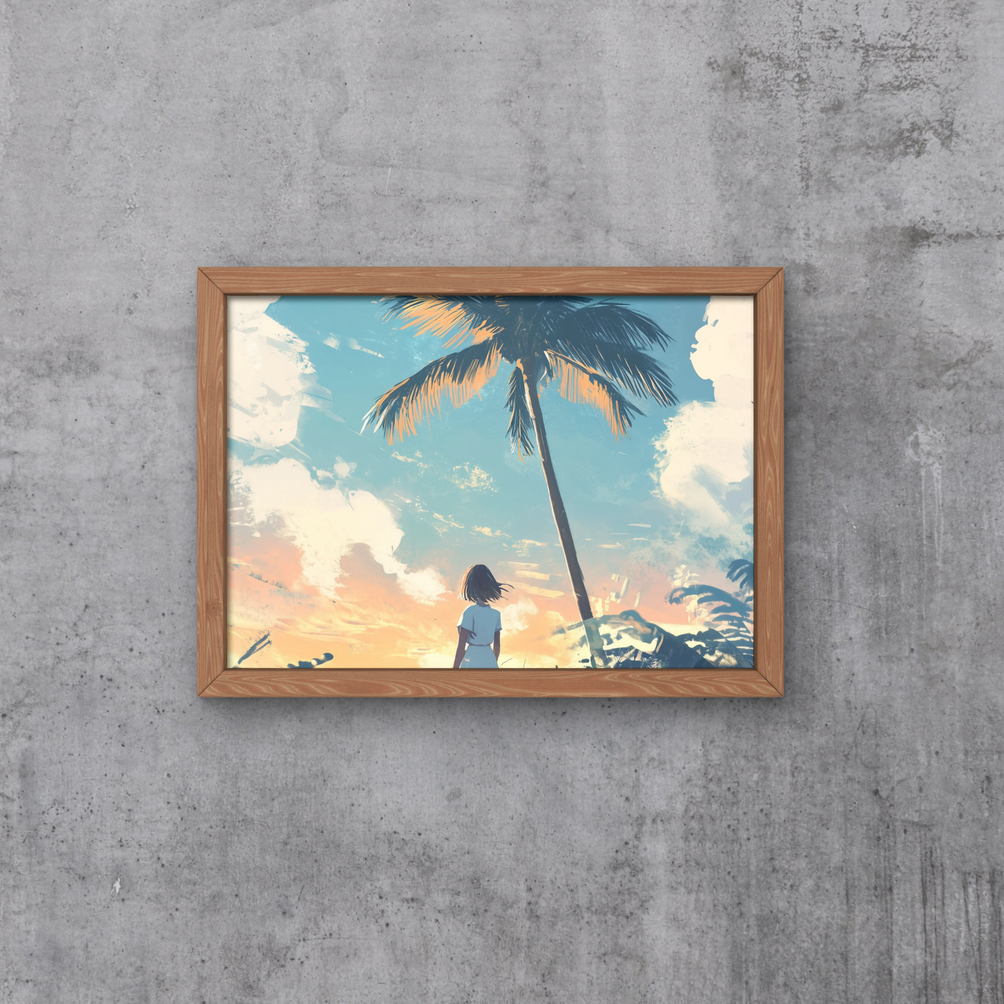 Tropical Sunset Art, Digital Print, Palm Tree Wall Art, Coastal Decor, Nature Art, Landscape Art, Digital Download, Large Wall Art